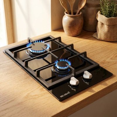 Plaque De Cuisson Gaz 2 Feux 30cm WEHIMO 3700W Encastrable - Gaz Ville Et Bouteille