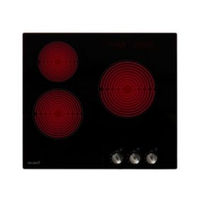 BELDEKO - Plaque de Cuisson Vitrocéramique 3 Foyers Encastrable avec Boutons de contrôle - 5200W