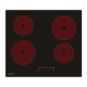 BELDEKO Plaque de cuisson Vitrocéramique 4 zones sensitive encastrable - L59 x P52 cm