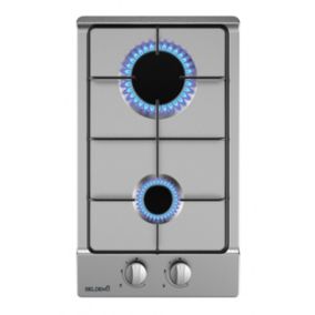 BELDEKO - Plaque Gaz 2 feux Inox - 3000W - Encastrable - Gaz ville et bouteille