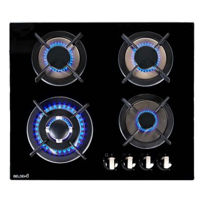 BELDEKO Plaque Gaz 4 Feux Double Couronne 7800W - Marque Française