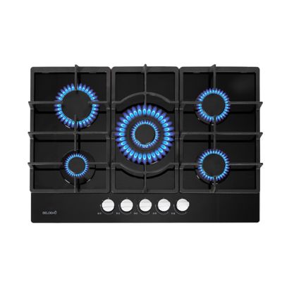 BELDEKO Plaque Gaz 5 Feux 10800W Grilles Fonte - Marque Française