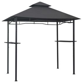 Belvédère de Barbecue Chapiteau Tente Tonnelle Pavillon Extérieur Résistant aux Intempéries 240x150x255 cm Anthracite Acier