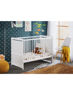 Berceau en bois de pin TYMEK 67x124 x H 56,90 cm-Blanc-Avec matelas-Blanc-67.00 --124.00 --67.00