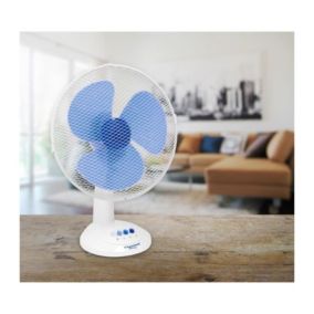 BESTRON Ventilateur de Table - Panier 35cm - Blanc - 40W - Debit dair 40,24,20m3/min. Vitesse de lair 2,49m/sec - Sonore: 49,3 d