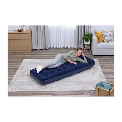 Matelas Camping 1 Personne – Gonflage Rapide 60s, Pompe à Pied – 190x57x9 Cm, Nylon 40D TPU – Bleu