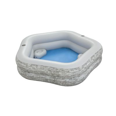 Bestway Piscine gonflable ronde Bestway TruPrint 213 x 206 x 53 cm décor pierre