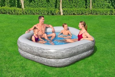 Bestway Piscine gonflable ronde Bestway TruPrint 213 x 206 x 53 cm décor pierre