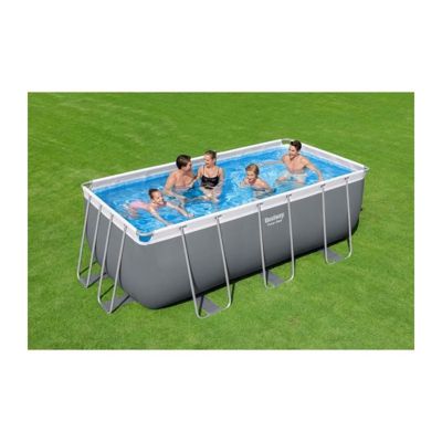 BESTWAY Piscine hors sol Power Steel™ 412 x 201 x 122 cm, filtre a cartouche, échelle, diffuseur Chemconnect™