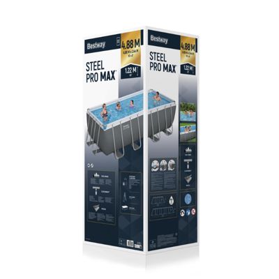 Bestway Piscine hors sol rectangle 488 x 244 x 122 cm Steel pro Max