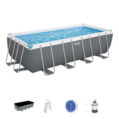 BESTWAY Piscine hors sol rectangle Power Steel 488 x 244 x 122 cm