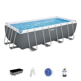 BESTWAY Piscine hors sol rectangle Power Steel 488 x 244 x 122 cm