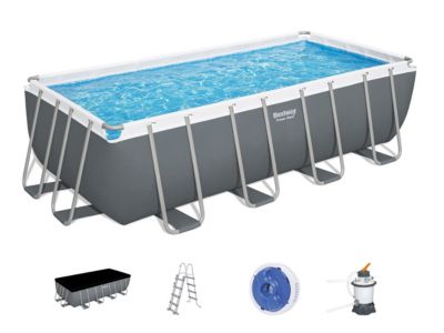 BESTWAY Piscine hors sol rectangle Power Steel 488 x 244 x 122 cm