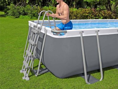BESTWAY Piscine hors sol rectangle Power Steel 488 x 244 x 122 cm