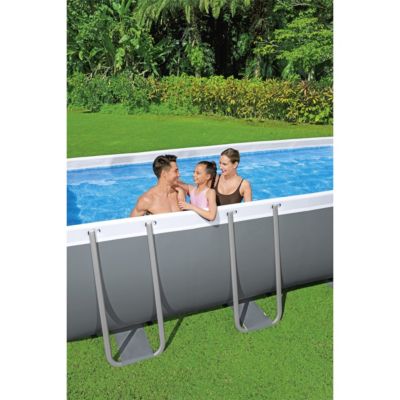 Piscine Hors-sol Piscine Rectangulaire D'extérieur Pour Enfants à Partir De 3 Ans Avec Cadre Métallique Parois En Pvc 228 M X 159 M X 42 CM Bleu