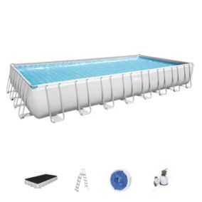 BESTWAY Piscine hors sol rectangle Power Steel 956 x 488 x 132 cm