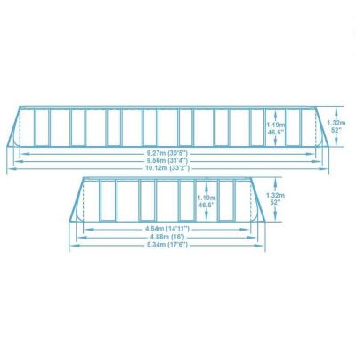 Bestway Piscine hors sol rectangle Power Steel 956 x 488 x 132 cm