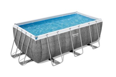 BESTWAY Piscine hors sol rectangulaire 412 x 201 x 122 cm Power Steel rotin