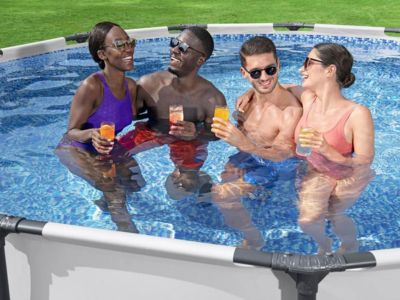 Piscine Hors Sol Ronde Steel Pro Max 305 X 76 Cm Avec Filtre à Cartouche Bestway