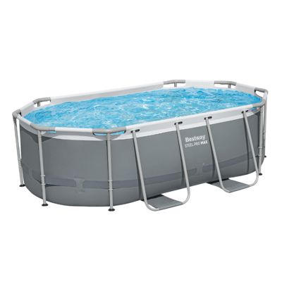 Bestway Piscine hors sol tubulaire ovale Bestway Steel Pro Max 305 x 200 x 84 cm gris
