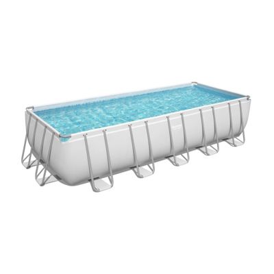 Bestway Piscine hors sol tubulaire rectangulaire Bestway Power Steel 640 x 274 x 132 cm gris clair