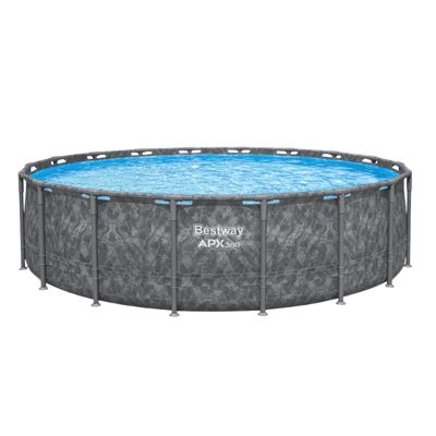 Bestway Piscine hors sol tubulaire ronde Bestway Power Steel APX 365 - 610 x 132 cm gris foncé