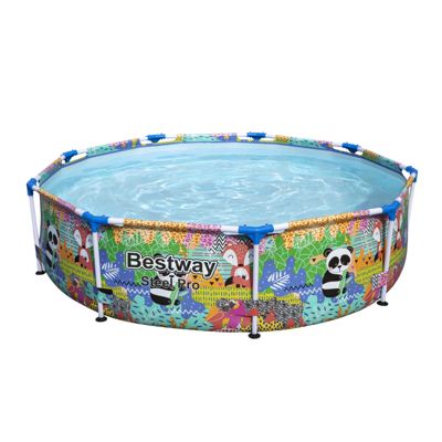 Bestway Piscine hors sol tubulaire ronde Bestway Steel Pro 274 x 66 cm décor panda