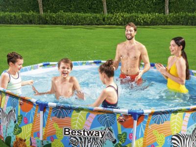 Bestway Piscine hors sol tubulaire ronde Bestway Steel Pro 305 x 66 cm décor animaux