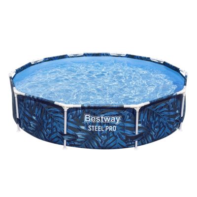 Bestway Piscine hors sol tubulaire ronde Bestway Steel Pro 305 x 66 cm décor tropical