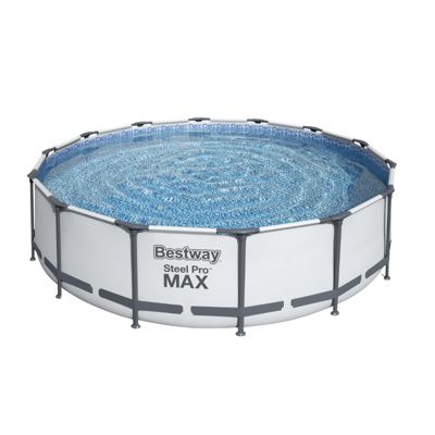 Bestway Piscine hors sol tubulaire ronde Bestway Steel Pro Max 427 x 107 cm gris clair