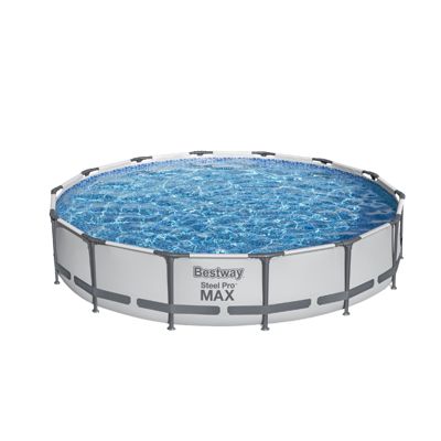 Bestway Piscine hors sol tubulaire ronde Bestway Steel Pro Max 427 x 84 cm gris clair