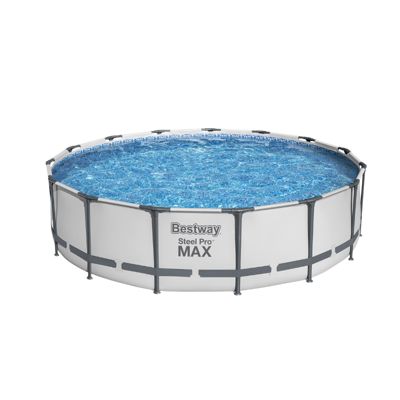 Bestway Piscine hors sol tubulaire ronde Bestway Steel Pro Max 457 x 107 cm gris clair