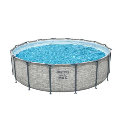 Bestway Piscine hors sol tubulaire ronde Bestway Steel Pro Max 488 x 122 cm décor pierres
