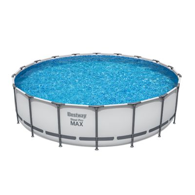 Bestway Piscine hors sol tubulaire ronde Bestway Steel Pro Max 549 x 122 cm gris clair