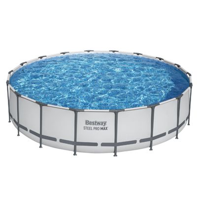 Bestway Piscine hors sol tubulaire ronde Bestway Steel Pro Max 549 x 122 cm gris clair
