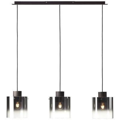 BETH Suspension 3L café/verre fumé, métal/verre E27 60W ampoule non incluse