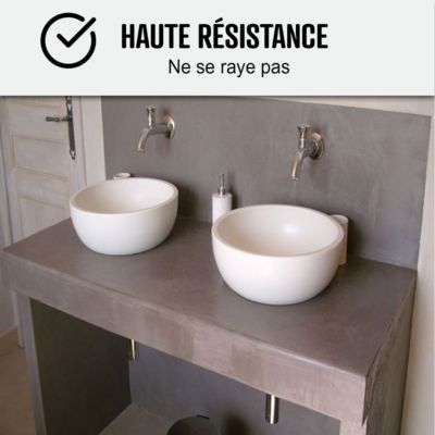 BETON CIRE CARRELAGE POUR SOLS ET MURS - KIT BETON CIRE SUR CARRELAGE Canard Gris Bleuté - 5 m² (en 2 couches) - ARCANE INDUSTRIES
