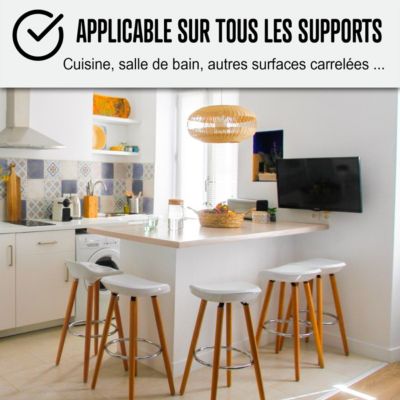 BETON CIRE CARRELAGE POUR SOLS ET MURS - KIT BETON CIRE SUR CARRELAGE Canard Gris Bleuté - 5 m² (en 2 couches) - ARCANE INDUSTRIES