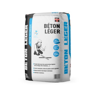 Béton léger prêt à l'emploi 23 litres Optim Béton