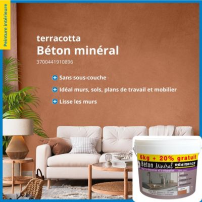 Béton minéral Résinence terracotta 6kg + 20% gratuit