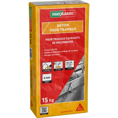 Béton tous travaux gris 15 kg Parexlanko