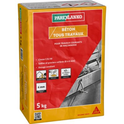 Béton tous travaux gris 5 kg Parexlanko