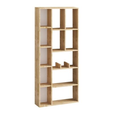 Bibliothèque 12 niches décor chêne saphir H170 cm - DEMIOS