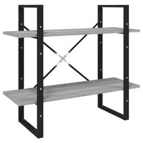 Bibliothèque 2 niveaux Sonoma gris 80x30x70cm Bois d'ingénierie vidaXL