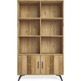 Bibliothèque 2 portes effet bois 92 cm - Inari