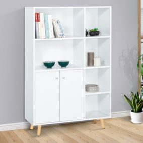 Bibliothèque 2 portes EMMIE scandinave blanc