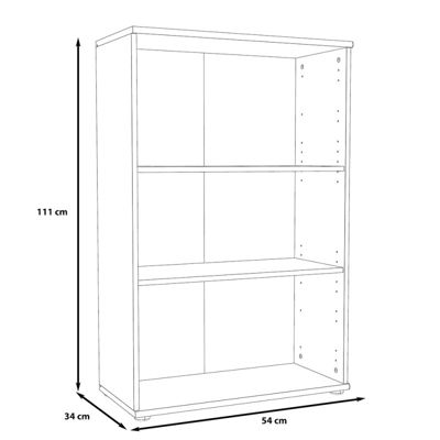 Bibliothèque 2 tablettes décor chêne Hauteur 111 cm PM - REVERSO