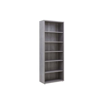 Bibliothèque 217 cm 6 niches décor gris béton - REVERSO