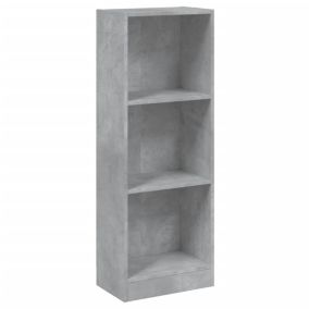 Bibliothèque à 3 niveaux gris béton bois d'ingénierie vidaXL