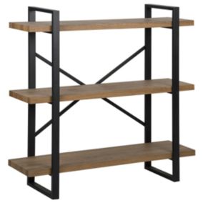 Bibliothèque 3 étagères TIMBER 111 cm Marron foncé